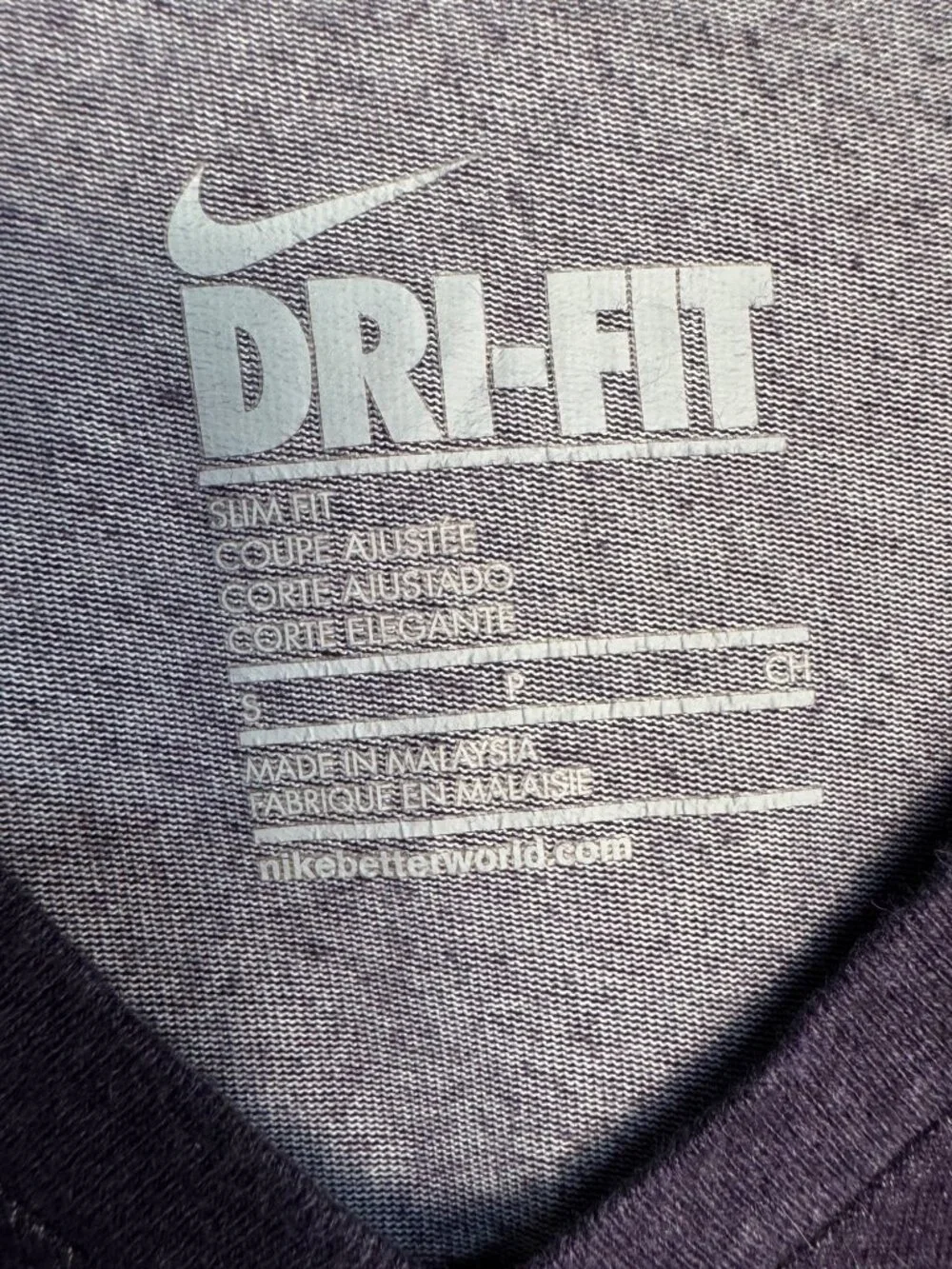 Nike Dri-Fit Women's Heather Purple V-Neck Athletic Tee